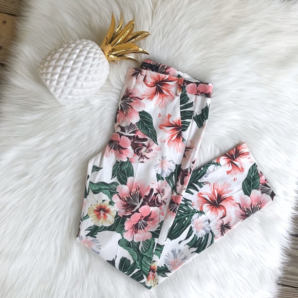 Zara Pants - ZARA Tropical Hawaiian Printed Trousers